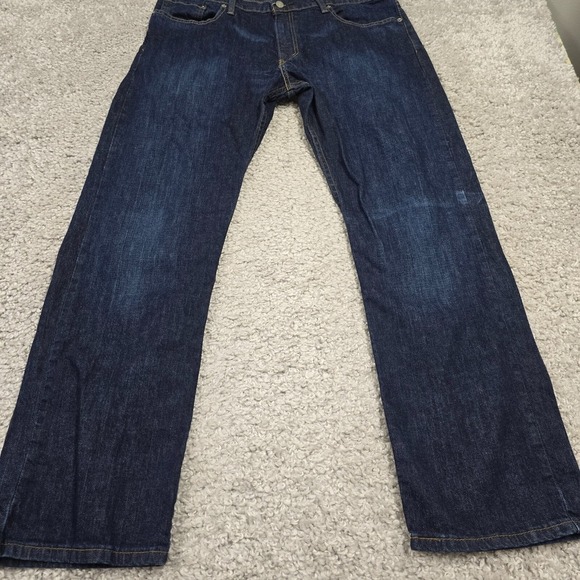 Levis 514 Jeans Mens 38x32 (Fits 36x32) Blue Straight Dark Wash Preppy Denim - Picture 2 of 14